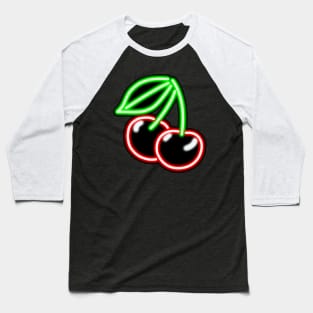 Neon Cherries Bar Sign Baseball T-Shirt